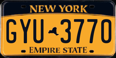 NY license plate GYU3770