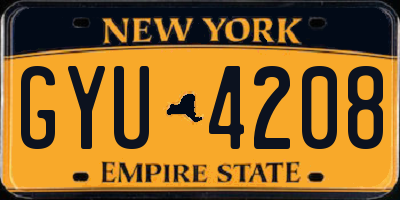 NY license plate GYU4208