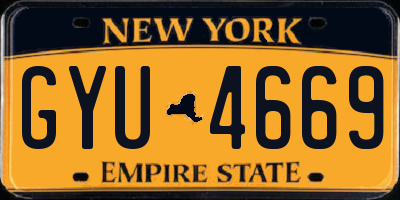 NY license plate GYU4669