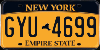 NY license plate GYU4699