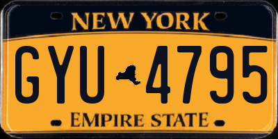 NY license plate GYU4795
