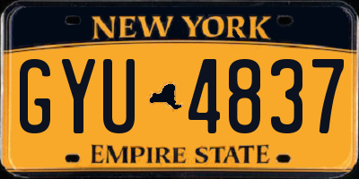 NY license plate GYU4837