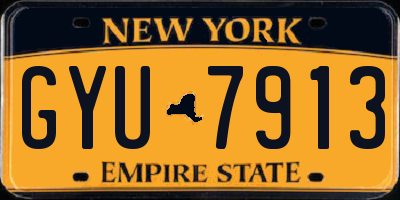 NY license plate GYU7913