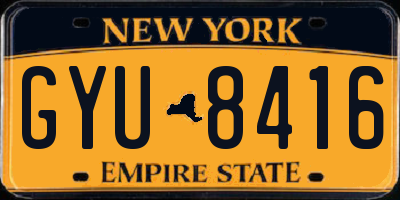 NY license plate GYU8416