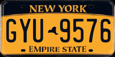 NY license plate GYU9576