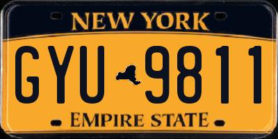 NY license plate GYU9811