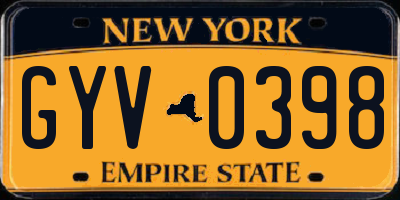 NY license plate GYV0398