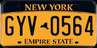 NY license plate GYV0564