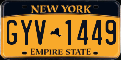 NY license plate GYV1449