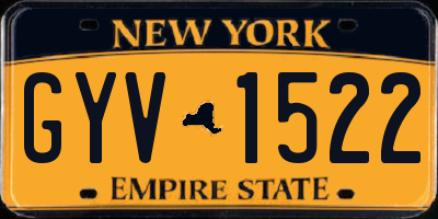 NY license plate GYV1522