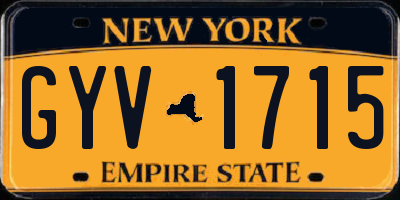NY license plate GYV1715