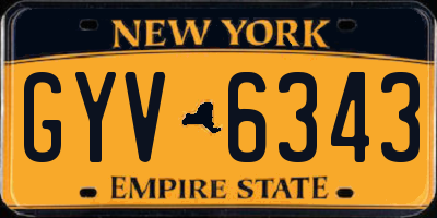 NY license plate GYV6343