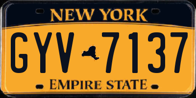 NY license plate GYV7137