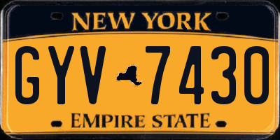 NY license plate GYV7430
