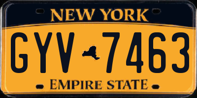 NY license plate GYV7463