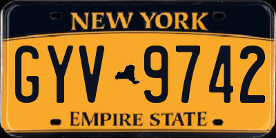 NY license plate GYV9742