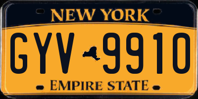 NY license plate GYV9910
