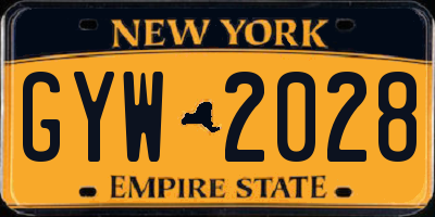 NY license plate GYW2028