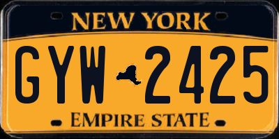 NY license plate GYW2425