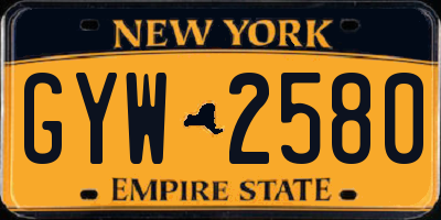 NY license plate GYW2580