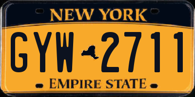 NY license plate GYW2711