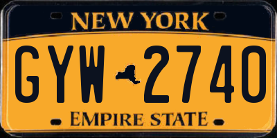 NY license plate GYW2740