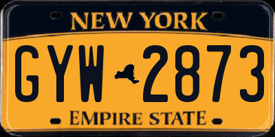 NY license plate GYW2873