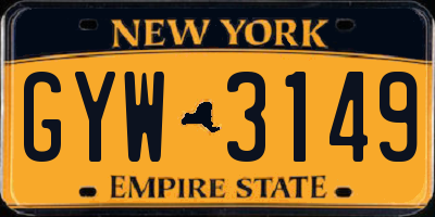 NY license plate GYW3149