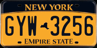 NY license plate GYW3256