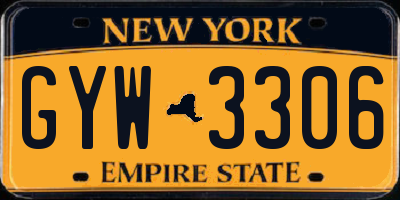 NY license plate GYW3306