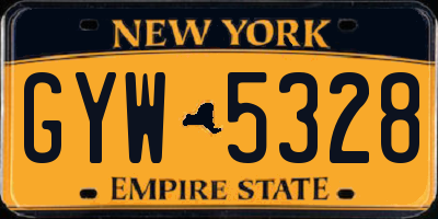 NY license plate GYW5328