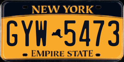 NY license plate GYW5473