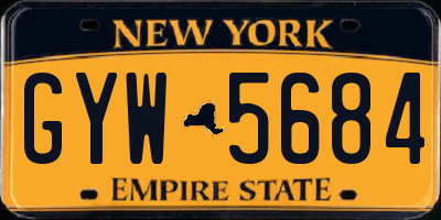 NY license plate GYW5684