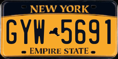 NY license plate GYW5691