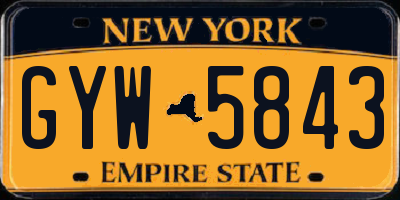 NY license plate GYW5843
