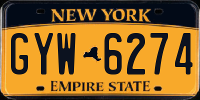 NY license plate GYW6274