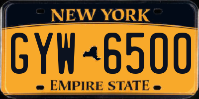 NY license plate GYW6500