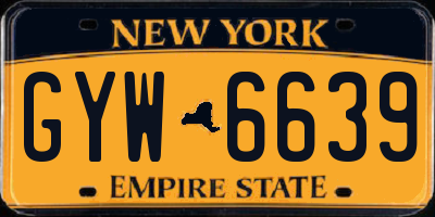 NY license plate GYW6639