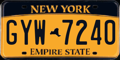 NY license plate GYW7240