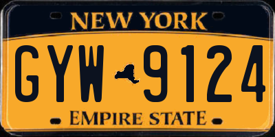 NY license plate GYW9124