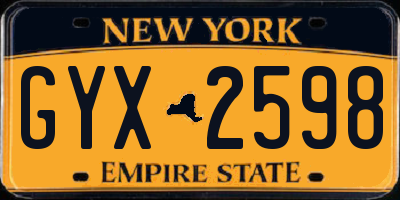 NY license plate GYX2598