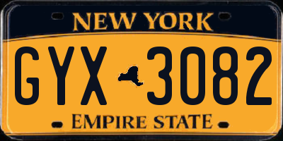 NY license plate GYX3082