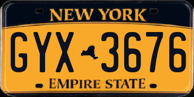 NY license plate GYX3676