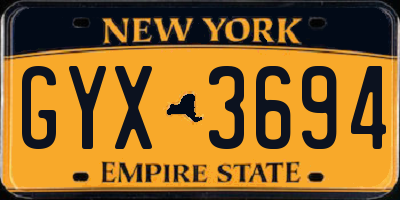 NY license plate GYX3694