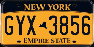 NY license plate GYX3856