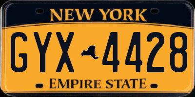 NY license plate GYX4428