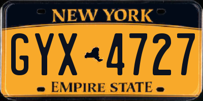 NY license plate GYX4727