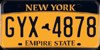 NY license plate GYX4878