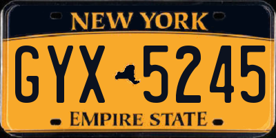NY license plate GYX5245