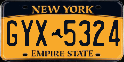 NY license plate GYX5324